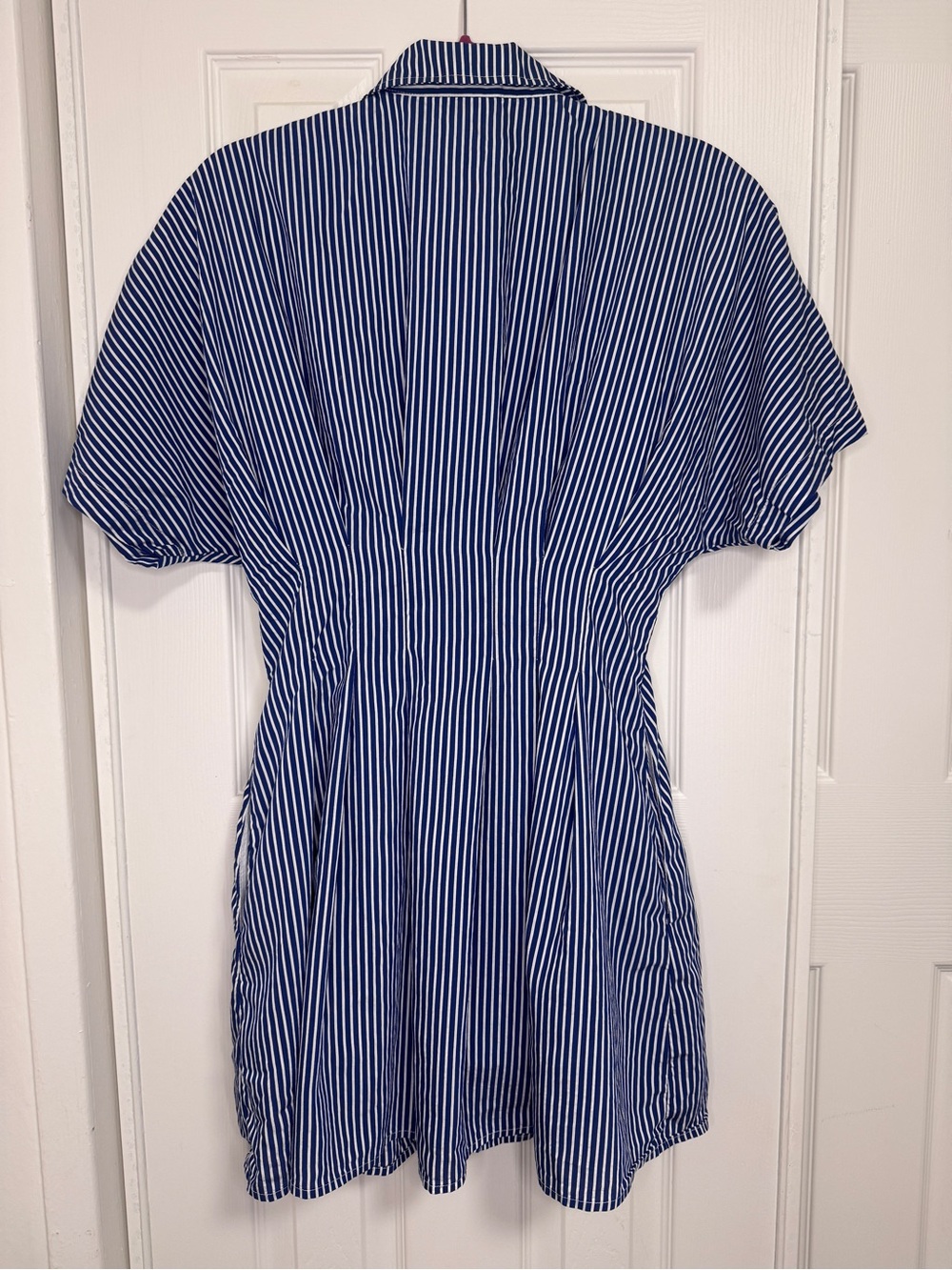 AUREUM Navy and White Striped Button-Front Mini Dress - Picture 6 of 6